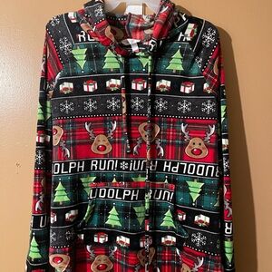 No Boundaries Red and Black Holiday Hoodie